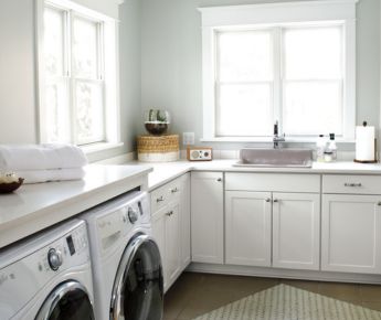 A beautiful, bright and sunny laundry room
